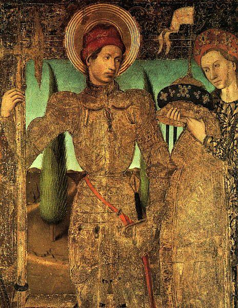 Jaime Huguet Triptych of Saint George (Detail of Saint George and the Princess) Sweden oil painting art